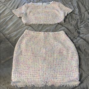 Fashion Nova tweed two-piece matching set